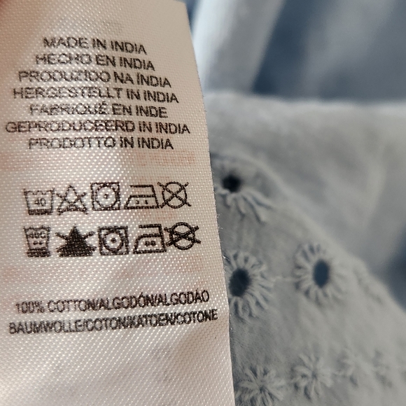 PRIMARK Light blue cute embroidered top Size S - Picture 5 of 6